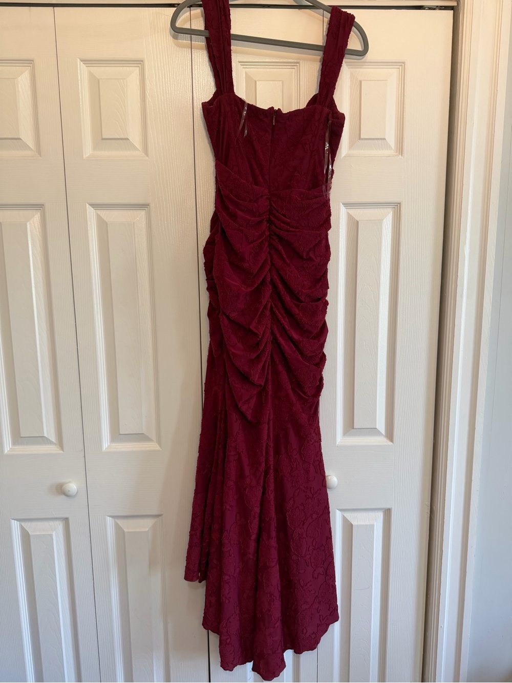 House of CB Cesca Wine Floral Lace Corset Maxi Dress Size Large - Picture 5 of 5